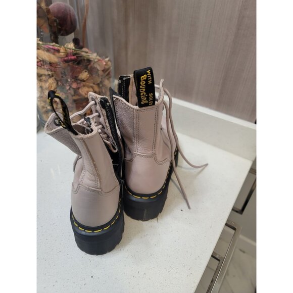 Dr. Martens Jadon III Combat Boots US 5 Ladies Tan Leather Platform Lace Zip - Picture 3 of 6